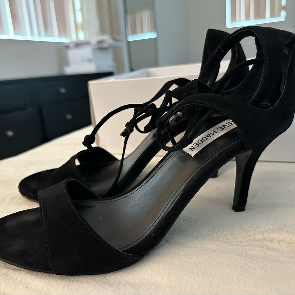 Steve Madden Black Strappy Heels